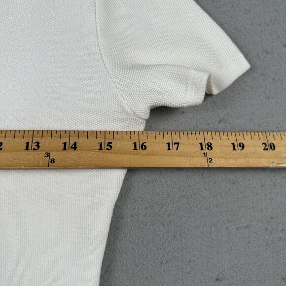 Worldly Things‎ Styltricot Knit Top Women’s 6 White Short Sleeve Scoop Neck - Picture 10 of 16